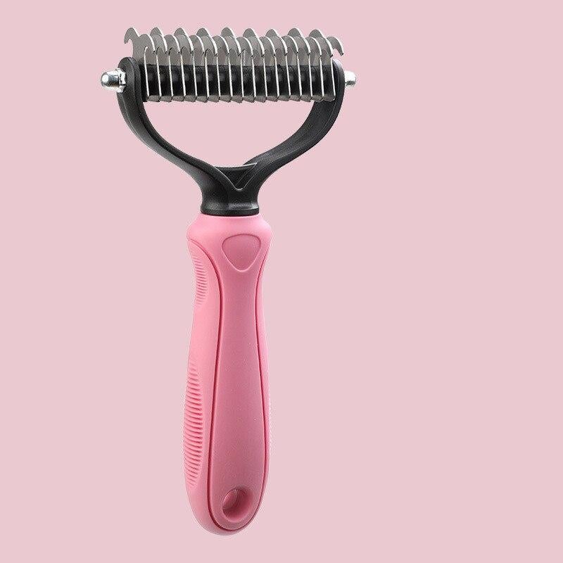 Pet Fur Knot Remover Comb – Dog Grooming Tool Pink