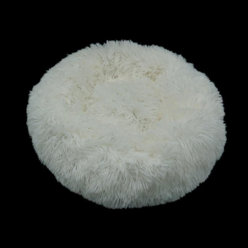 Calming Donut Bed for Dogs & Cats 50cm / White
