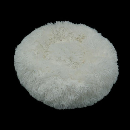 Calming Donut Bed for Dogs & Cats 50cm / White