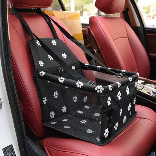 Pet Car Hammock Seat Foldable & Secure Black