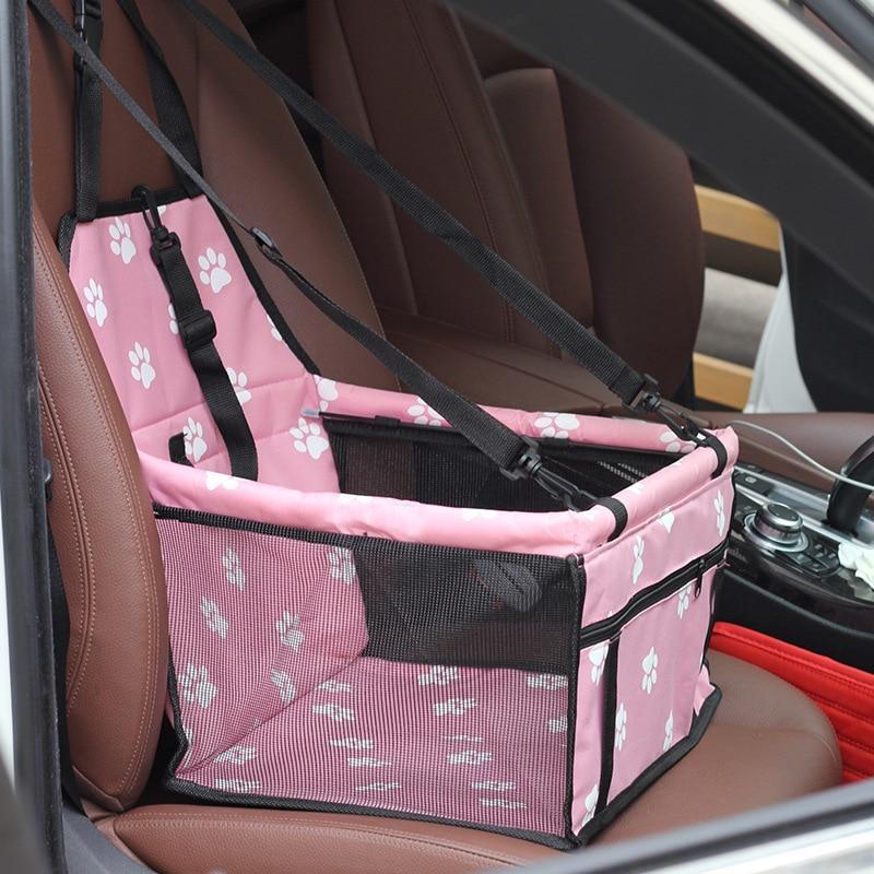 Pet Car Hammock Seat Foldable & Secure Pink