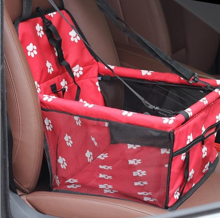 Pet Car Hammock Seat Foldable & Secure Red