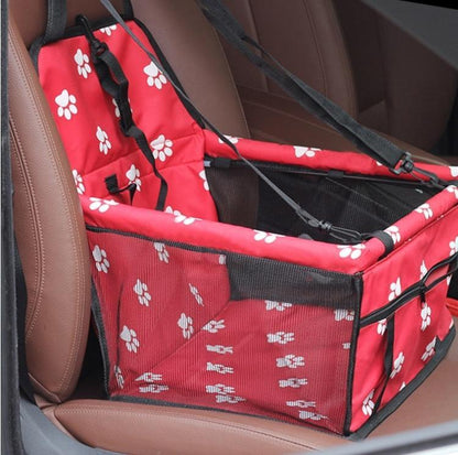 Pet Car Hammock Seat Foldable & Secure Red