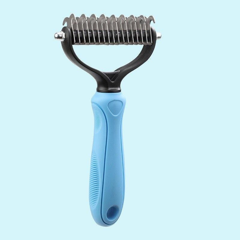 Pet Fur Knot Remover Comb – Dog Grooming Tool Blue
