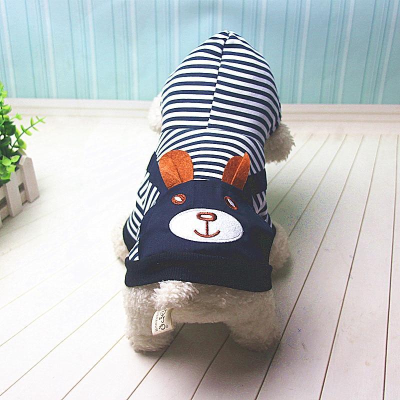 Striped Dog Hoodie Winter Outfit XS / Blue