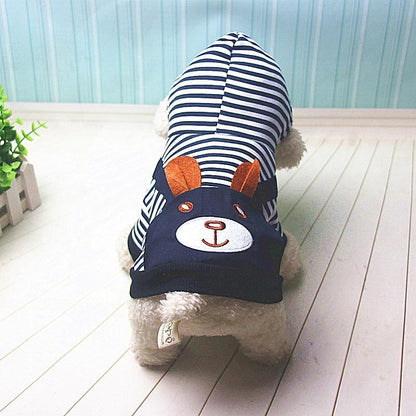 Striped Dog Hoodie Winter Outfit XS / Blue